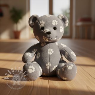 Wellness Fleece Dog paw light grey