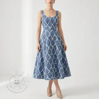 JEANS DENIM Ruffia Flowers design A