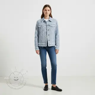 JEANS DENIM Ruffle stripes design A