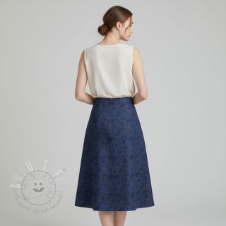 JEANS 9,5 OZ Embossed Flowers dark blue