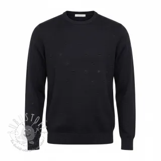 Strickstoff BIG KNIT DOT black