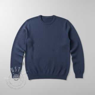 Strickstoff BIG KNIT DOT navy