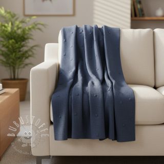 Strickstoff BIG KNIT DOT navy