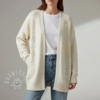 Strickstoff BIG KNIT DOT off white