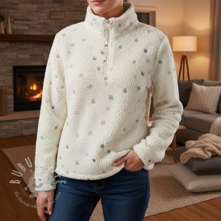 Mantelstoff TEDDY Tossed hearts silver