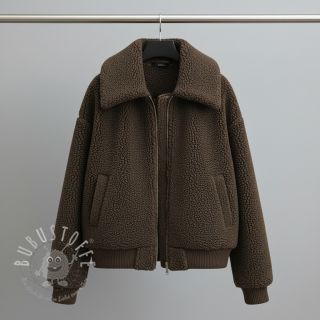 Mantelstoff TEDDY dark brown