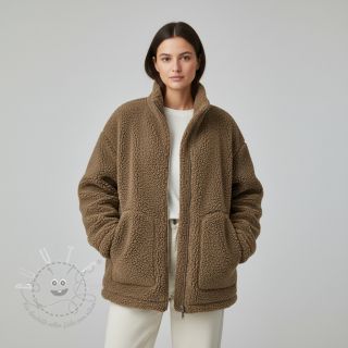 Mantelstoff TEDDY soft taupe