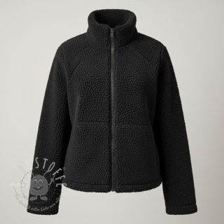 Mantelstoff TEDDY black