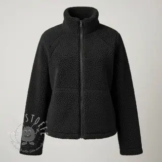 Mantelstoff TEDDY black