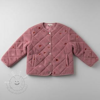 Mantelstoff EMBROIDERY Little mushrooms old pink