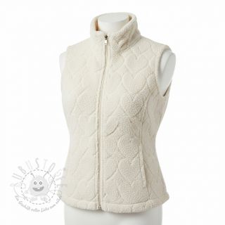 Mantelstoff TEDDY Hearts in hearts ecru