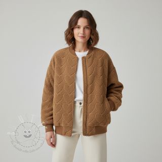 Mantelstoff TEDDY Hearts in hearts brown