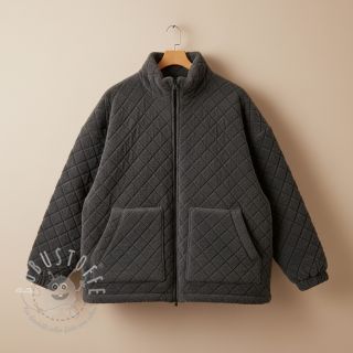 Mantelstoff TEDDY Diamond dark grey