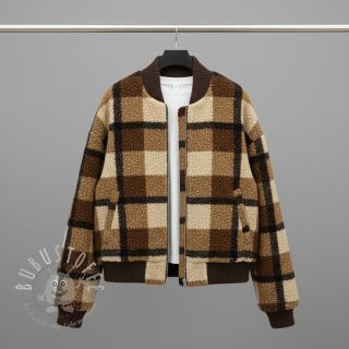 Mantelstoff Bouclé Squares design E