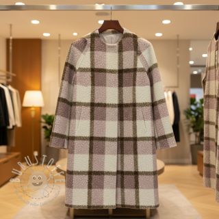 Mantelstoff Bouclé Squares design C