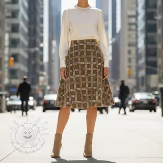 Mantelstoff Bouclé Squares design A
