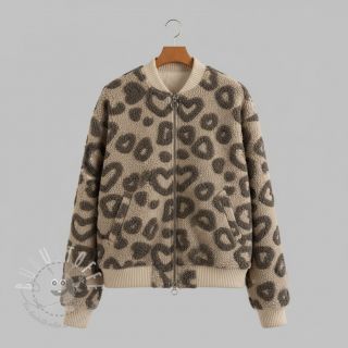 Mantelstoff TEDDY Hearts sand