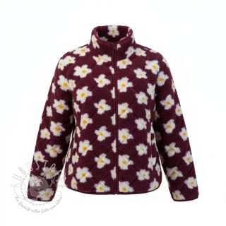 Mantelstoff TEDDY Daisy brom beere