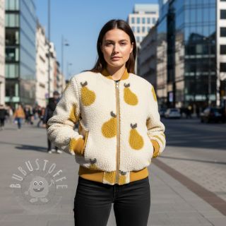 Mantelstoff TEDDY JACQUARD Pears old lime