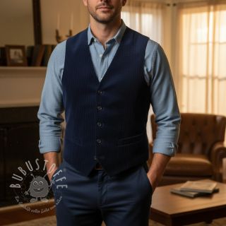 Cord 6W WASHED STRETCH navy