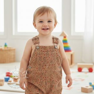 Cord STRETCH Little foxes sand