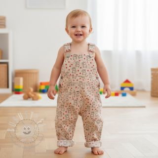 Cord STRETCH Little foxes light sand