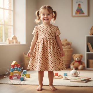 Cord STRETCH Little strawberries sand