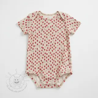 Cord STRETCH Little strawberries light sand