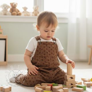 Cord STRETCH Little cherry taupe