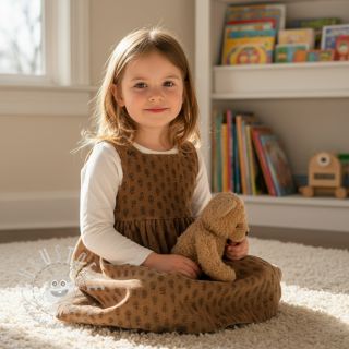 Cord STRETCH Little flower taupe