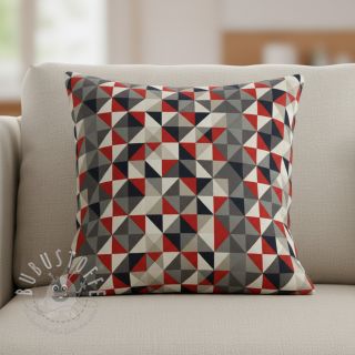 Dekostoff Linenlook Big triangle red