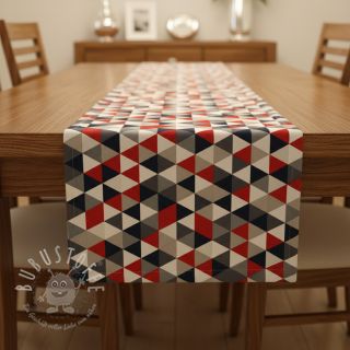 Dekostoff Linenlook Big triangle red