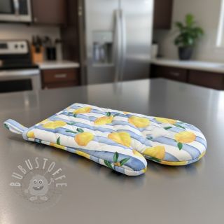 Dekostoff Lemons blue digital print