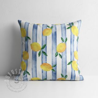 Dekostoff Lemons blue digital print