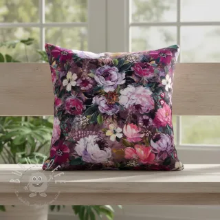 Dekostoff Oil painting flowers mauve digital print