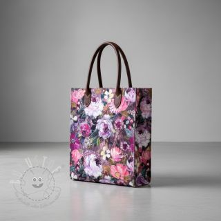 Dekostoff Oil painting flowers mauve digital print