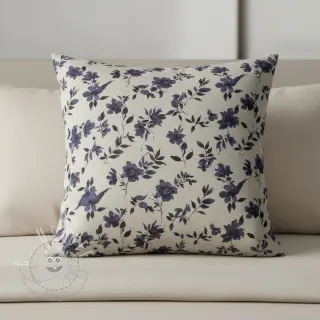 Dekostoff Linenlook Night flowers digital print