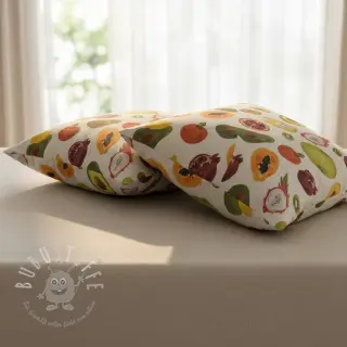 Dekostoff Linenlook Fruit digital print