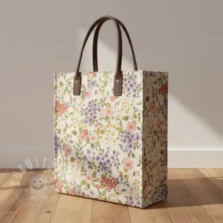 Dekostoff Linenlook Flowers meadow digital print