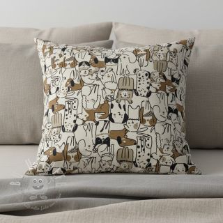 Dekostoff Linenlook Dogs natural