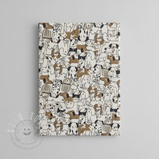 Dekostoff Linenlook Dogs natural