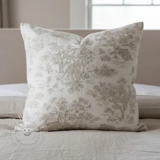 Dekostoff jacquard MACASSAR alover lin