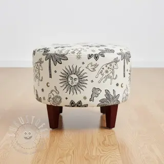 Dekostoff jacquard Pygmalion ecru noir