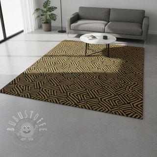 Dekostoff jacquard Mesopotamie noir jaune