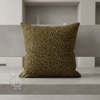 Dekostoff jacquard Mesopotamie noir jaune
