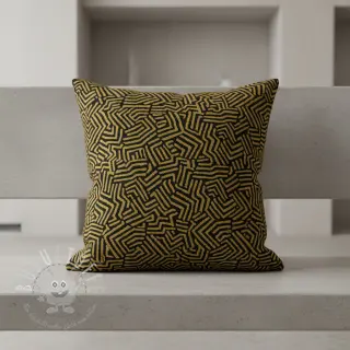 Dekostoff jacquard Mesopotamie noir jaune