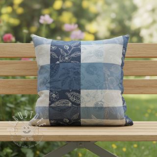 Dekostoff FRENCH TABLE CLOTH JACQUARD Cabosse allover indigo