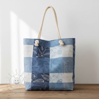 Dekostoff FRENCH TABLE CLOTH JACQUARD Cabosse allover indigo