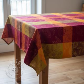 Dekostoff FRENCH TABLE CLOTH JACQUARD Cabosse allover harissa
