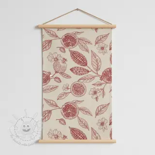 Dekostoff RUSTIC VINTAGE PRINT Granata groseille